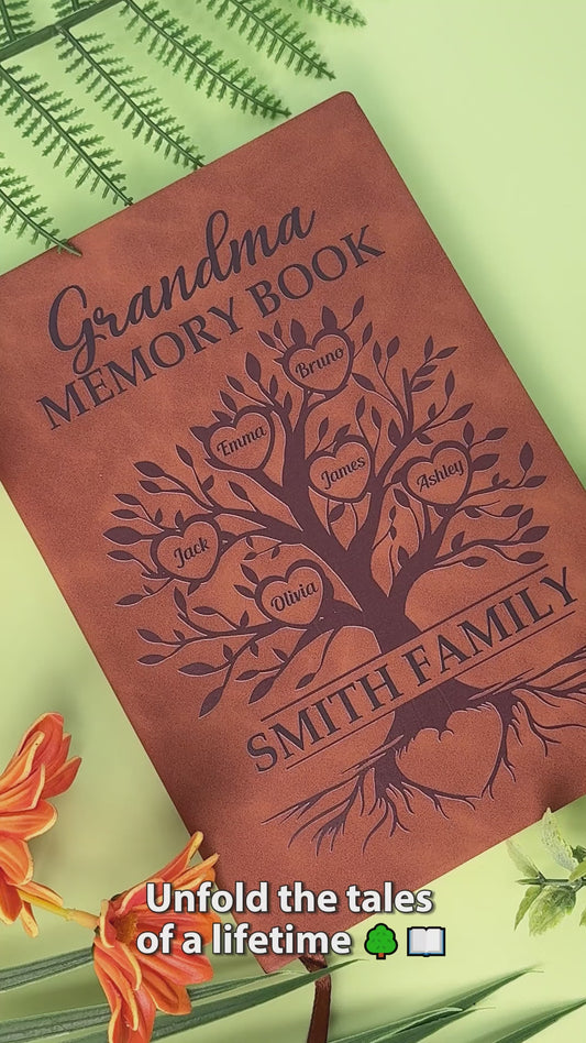 Grandma/ Grandpa/ Abuela... Memory book - Personalized Grandma Leather Journal
