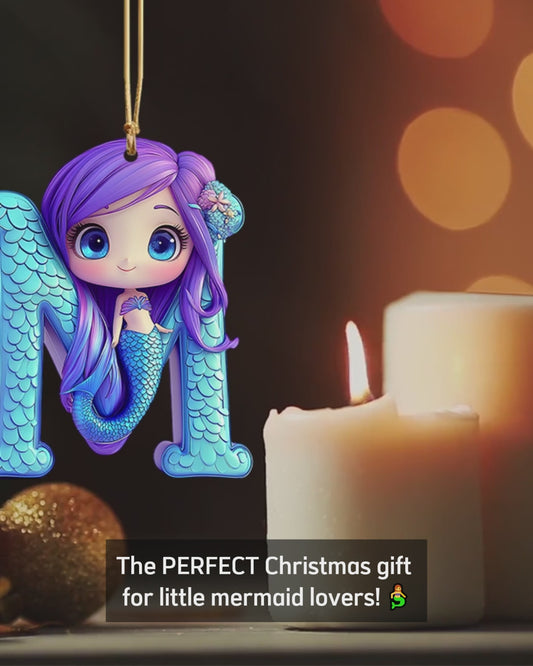 Beautiful Mermaid Letter Ornament - Personalized Kid Ornament