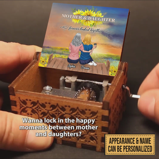 Mother And Daughters - Personalized Mother Hand Crank Music Box