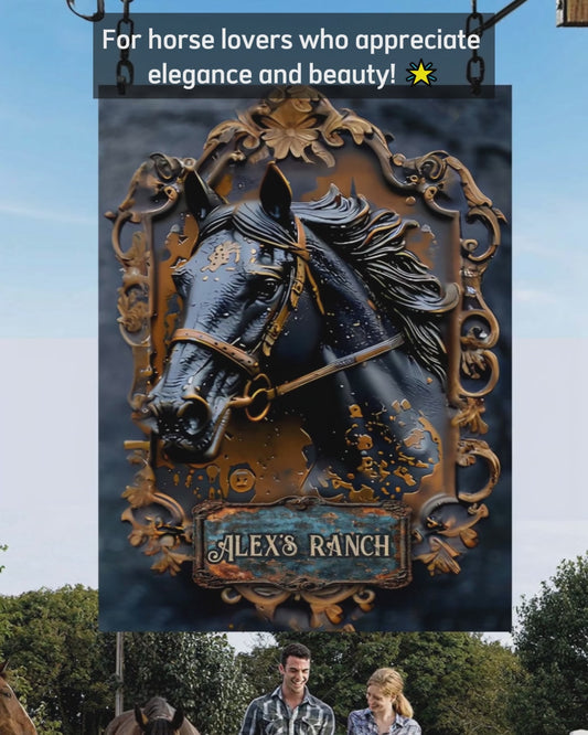 Beautiful Horse - Personalized Horse Rectangle Metal Sign
