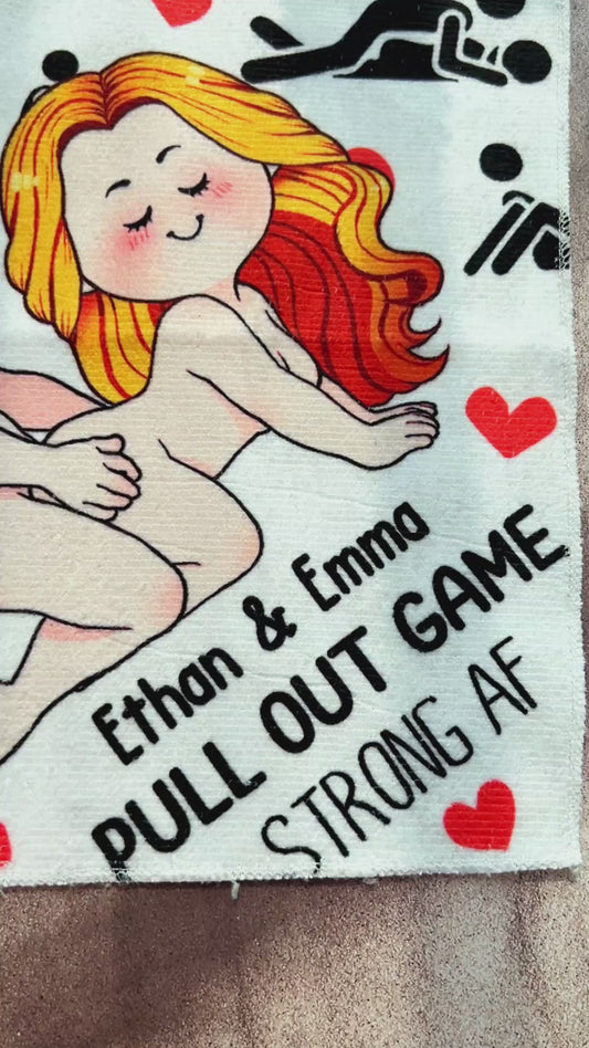 Pull Out Game - Personalized Couple Golf Towel