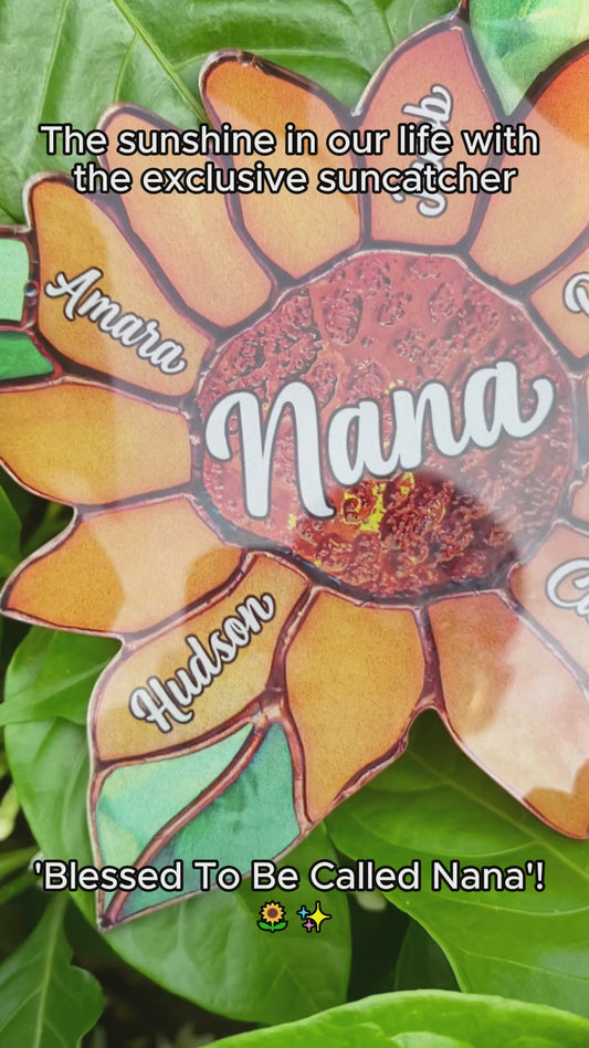 Blessed To Be Called Nana Grandma Gigi - Personalized Grandma Window Hanging Suncatcher Ornament