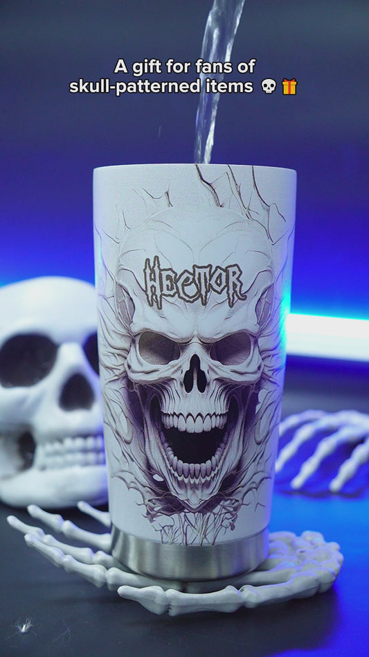 White Skull - Personalized Skull Tumbler