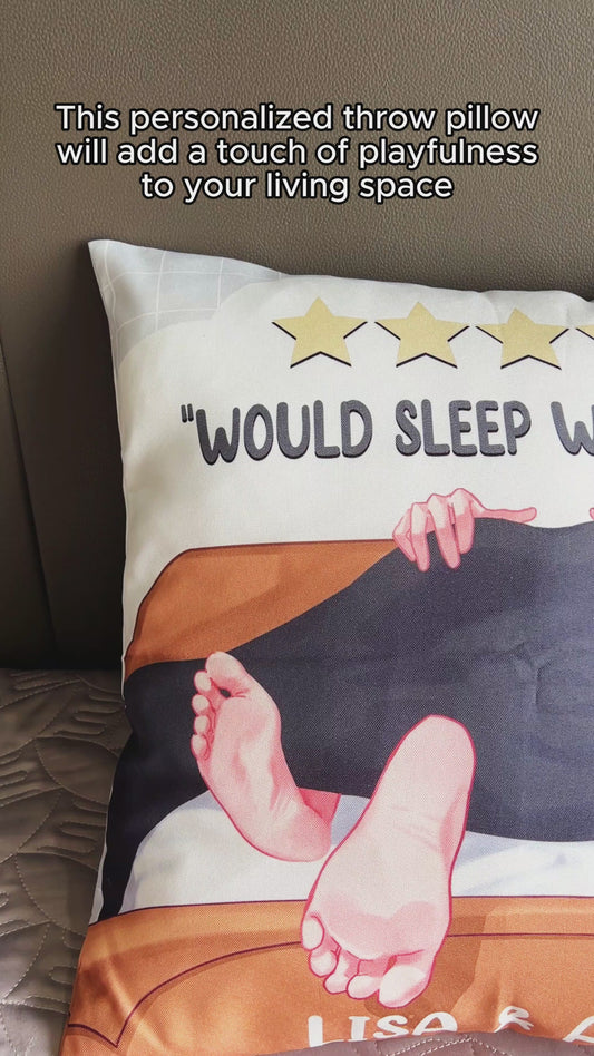 Would Sleep With Again - Personalized Couple Throw Pillow