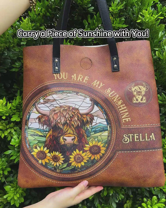 Baby Cow Sunflower - Personalized Tote Bag
