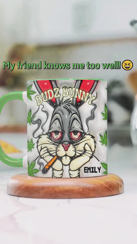 Dope Bunny – Personalisierter Becher mit Weed-Akzent