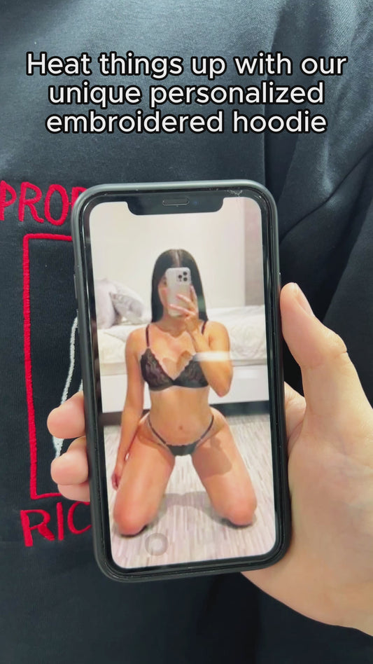 Spicy Gift For Him - Personalized Couple Embroidered Hoodie