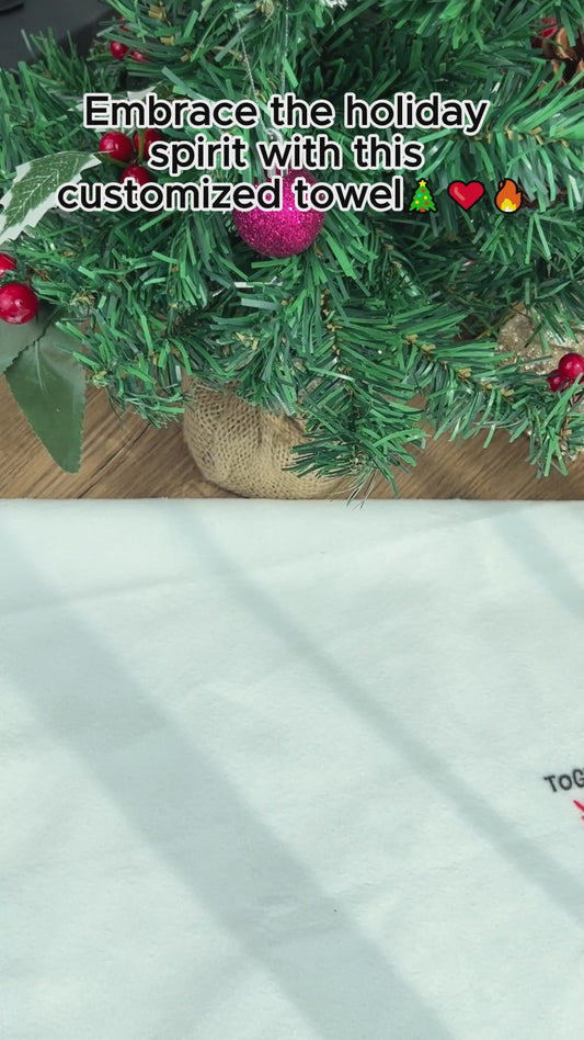 Together On The Naughty List - Personalized Couple Towel