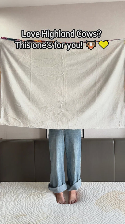 Niedliche kleine Hochlandkuh - Personalisierte Decke