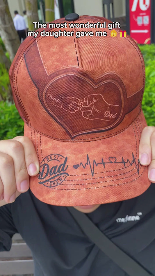 Fist Bump Dad Heart Any Title - Personalized Father Classic Cap