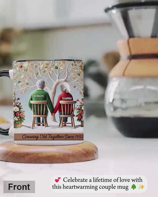 Growing Old Together - Personalized Couple Accent Mug