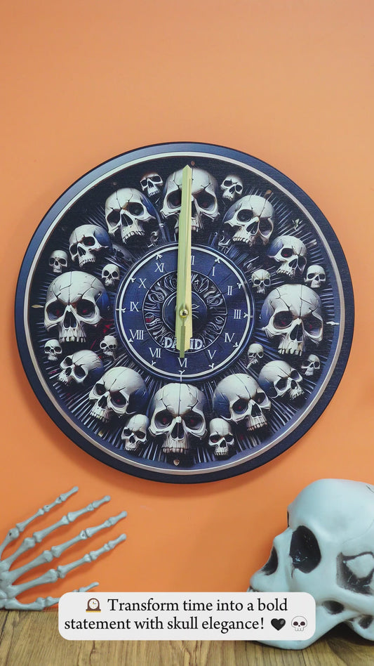 Skull Clock - Personalized Skull Wall Clock