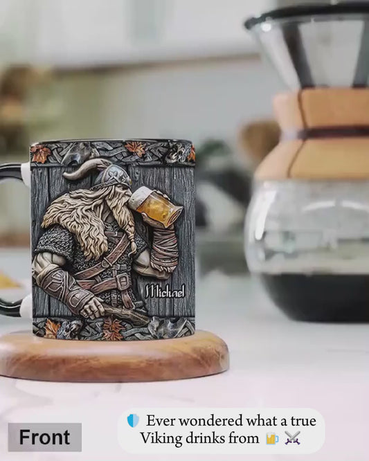 Wikinger-Bierbecher mit personalisiertem Wikinger-Motiv