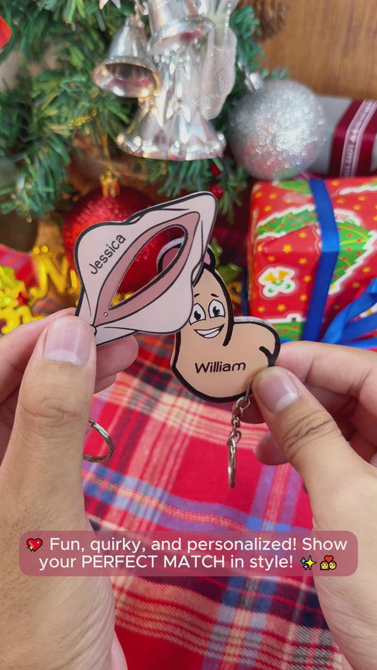 Couple Perfect Match - Personalized Couple Keychain