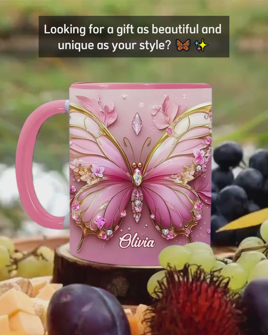 Wunderschöner Schmetterling – personalisierte Tasse mit Schmetterlingsmotiv