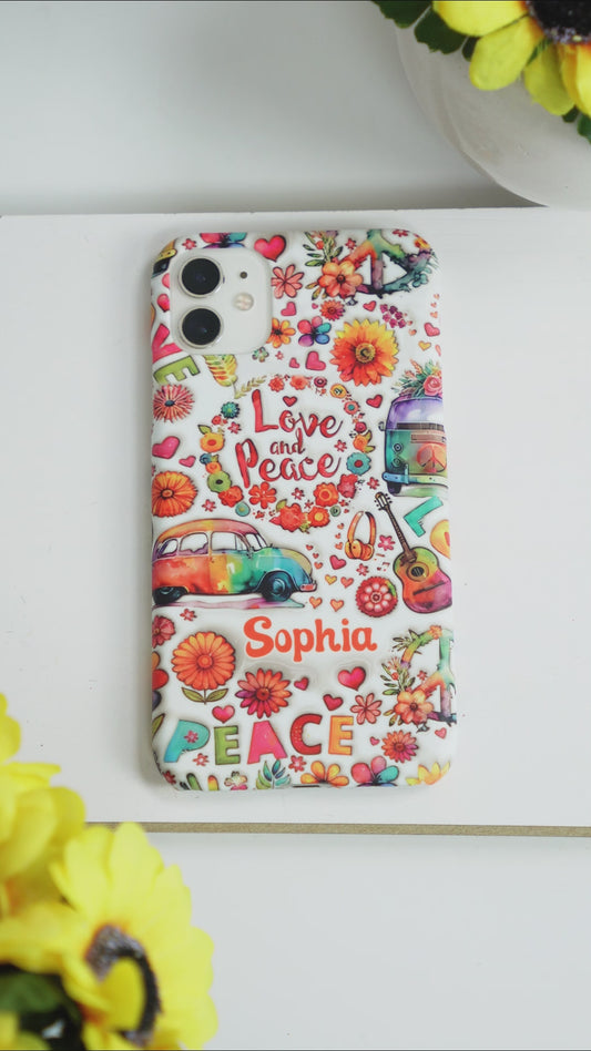 Hippie Soul – Personalisierte Handyhülle mit Hippie-Vollbilddruck
