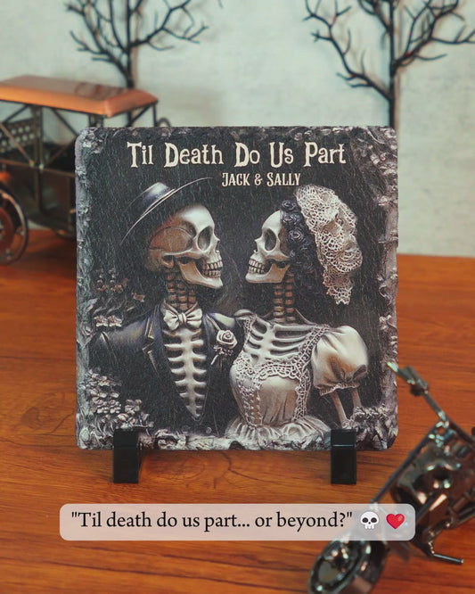 Til Death Do Us Part - Personalized Couple Square Shaped Stone