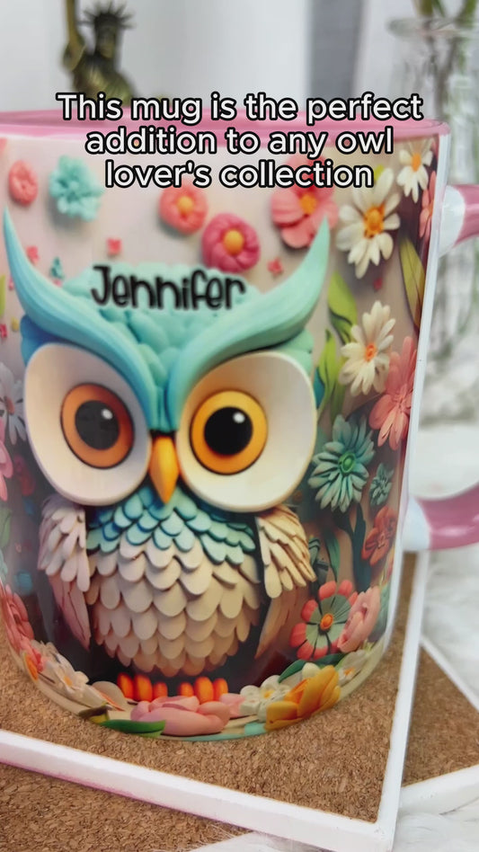 Cool Owl - Personalized Owl Accent Mug