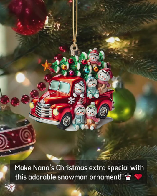 Nana's Cute Little Snowman - Personalized Grandma Ornament