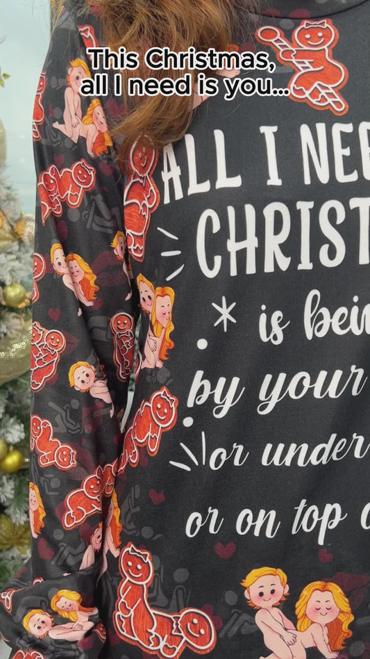 All I Need For Christmas Is You - Personalized Couple Pajamas Set