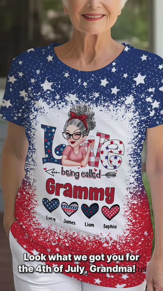 Love Being Called Grandma Independence Day - Personalized Grandma All Over Shirt