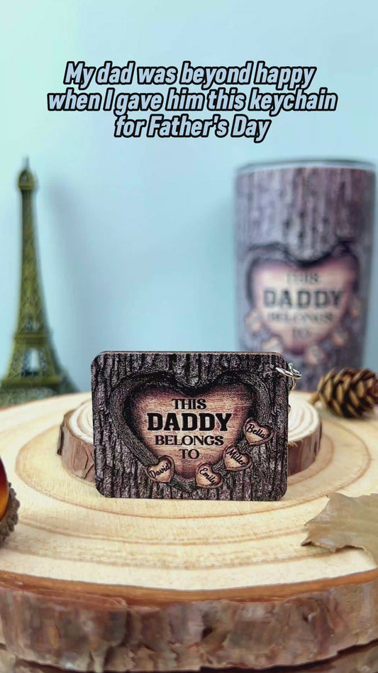This Dad Belongs To - Gift for dad, grandma, grandpa, mom, uncle, aunt, brother, sister - Personalized Keychain