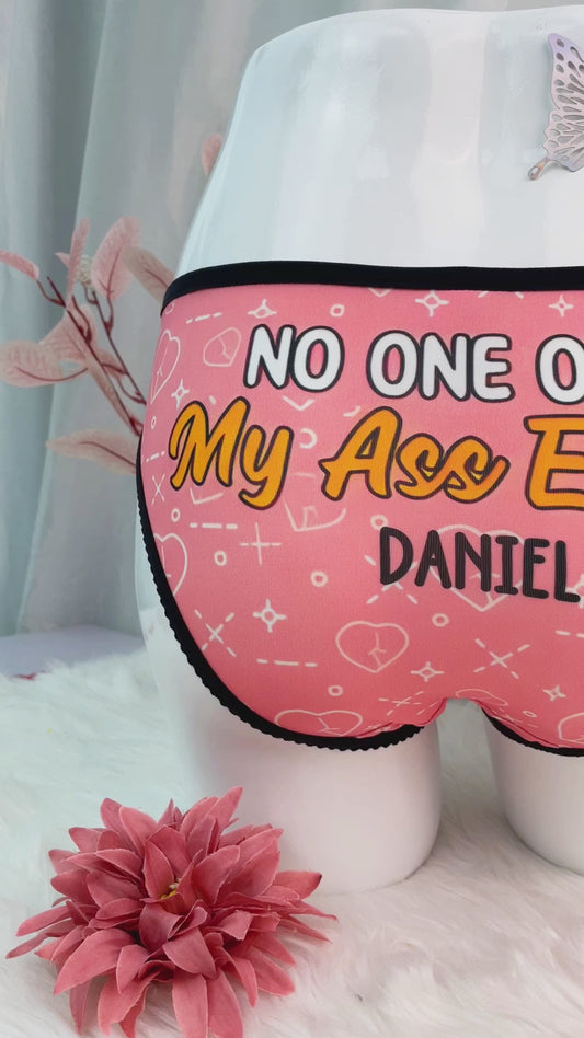 No One Owns My Ass Except You - Personalized Couple Lace Border Women Briefs
