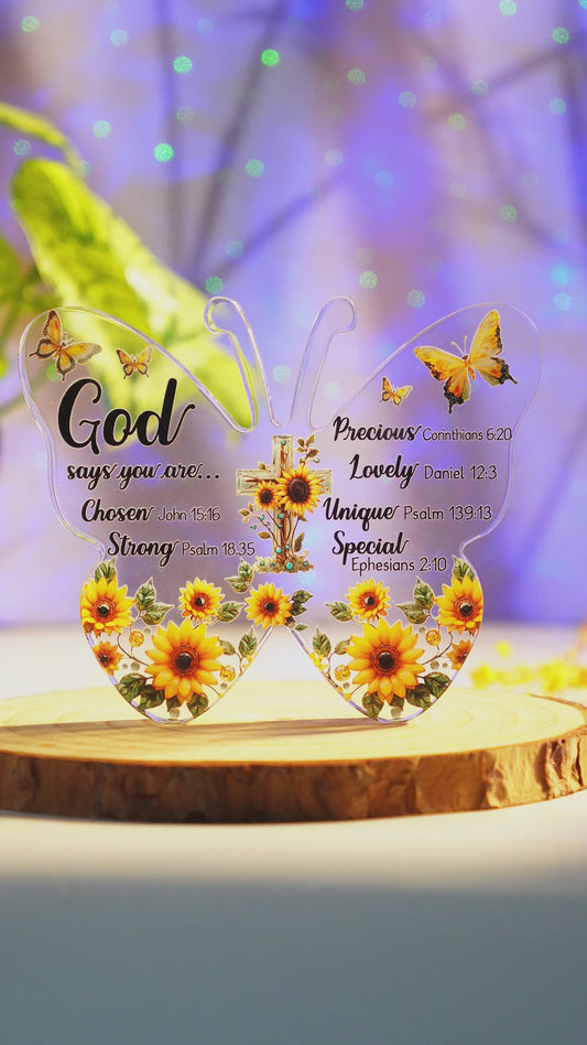 God Says You Are... - Christian Custom Shaped Acrylic Plaque