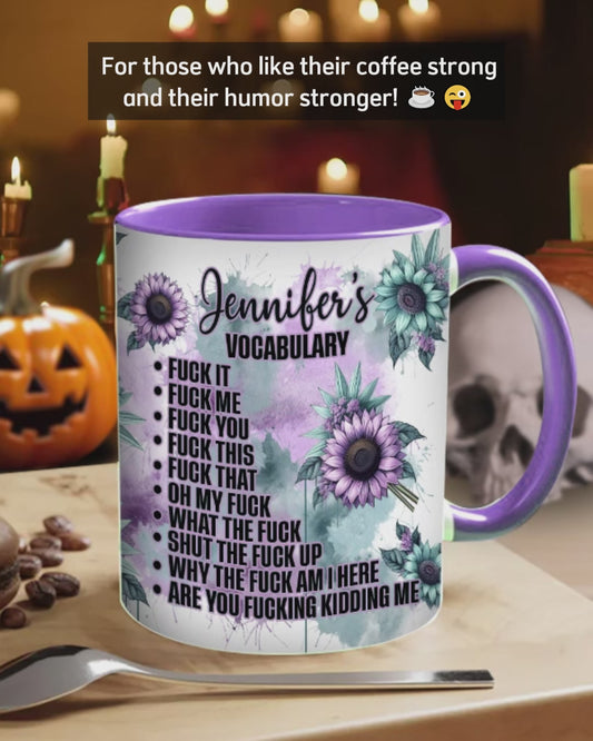 Funny Vocabulary - Personalized Skull Accent Mug