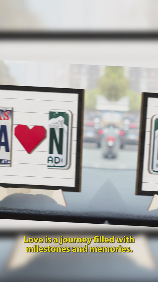 Any Letter Liscense PLate - Personalized Couple 2 Layered Wood Sign / Wood Plaque