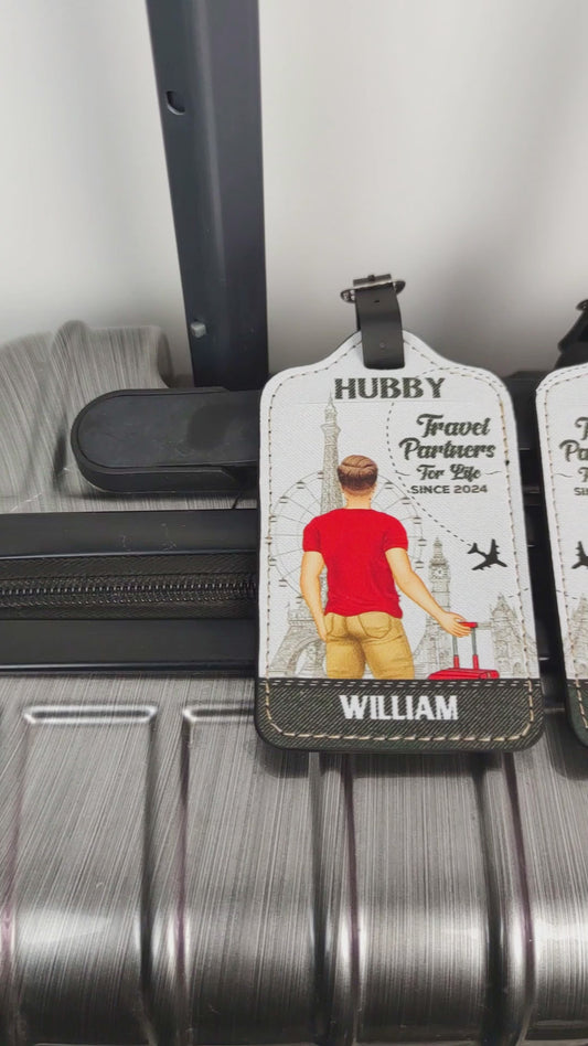 Travel Partners For Life - Personalized Travelling Leather Luggage Tag