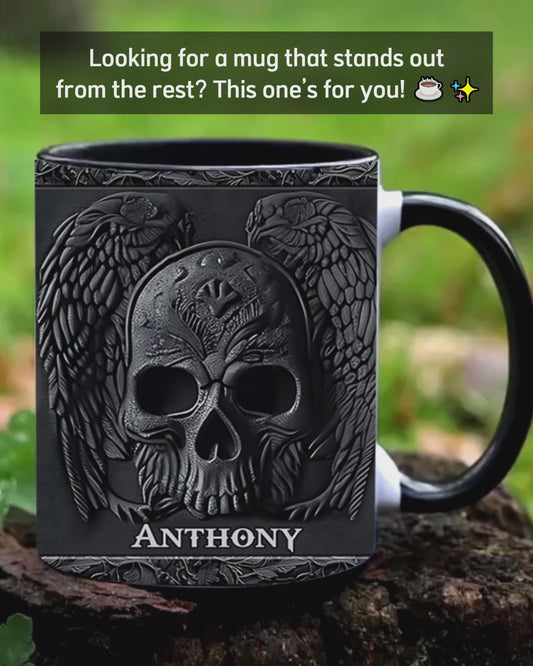 Dark - Personalized Skull Accent Mug
