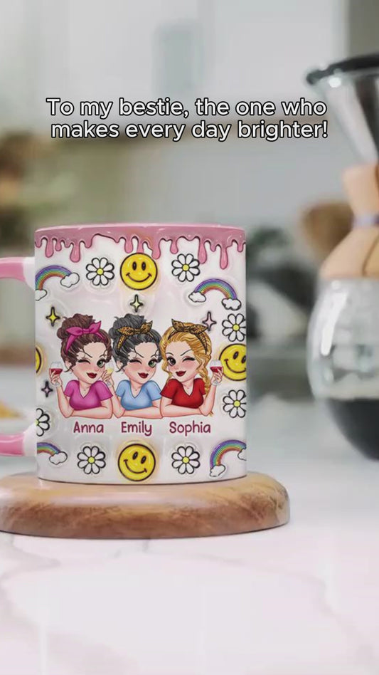 Besties Forever - Personalized Bestie Accent Mug