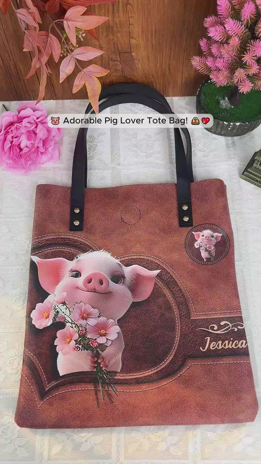 Cute Pig - Personalized Pig Lover Tote Bag