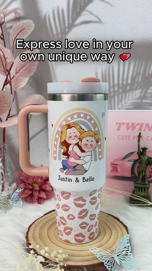 I Fucking Love You Either Way Works - Personalized Couple Tumbler With Handle