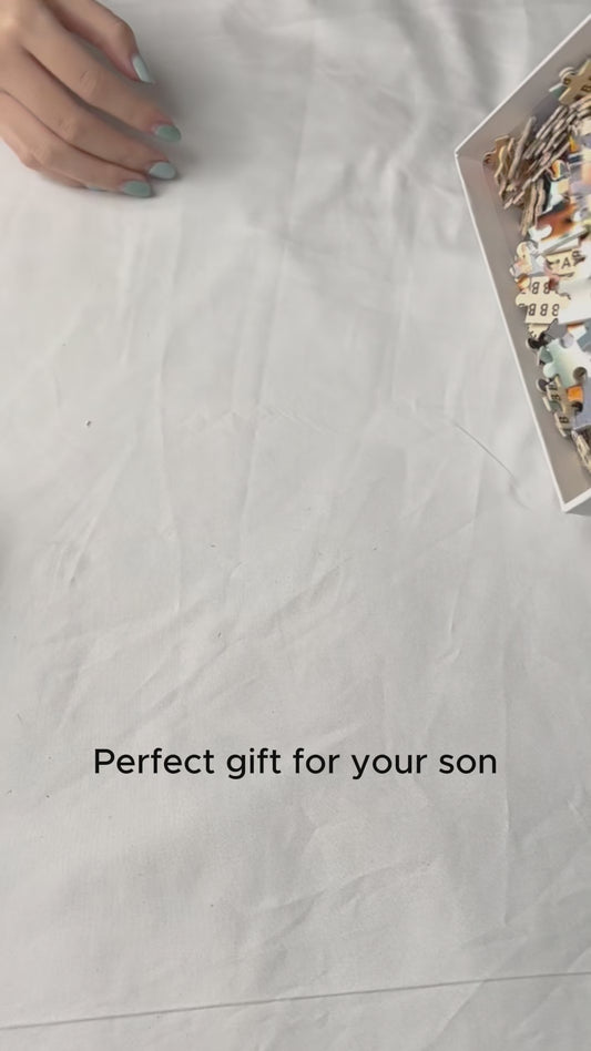 Lettres des véhicules de construction - Puzzle personnalisé pour enfant