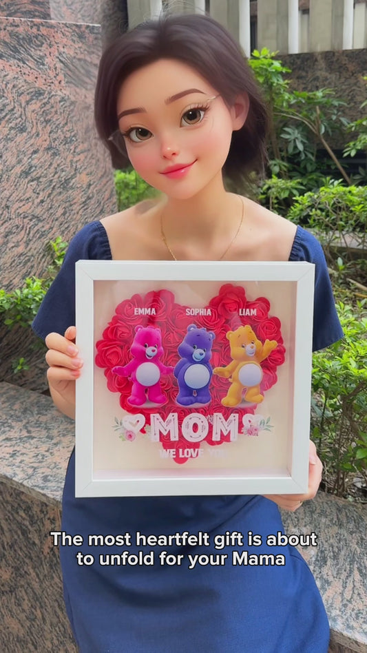 Mom We Love You - Personalized Mother Flower Shadow Box