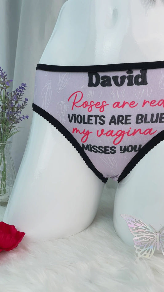 My Vagina Misses You - Personalized Couple Lace Border Women Briefs