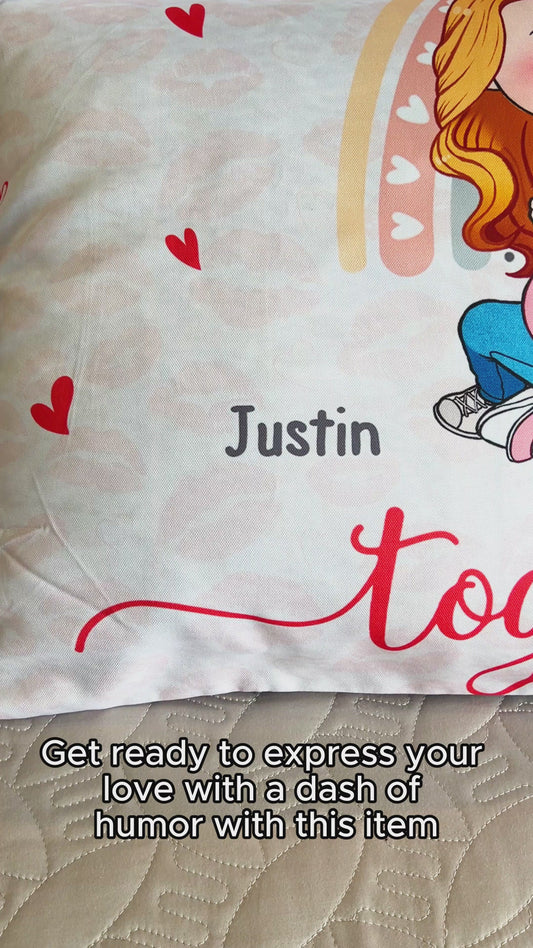 Together Is Our Favorite Place To Be - Personalized Couple Rectangle Pillow Cover