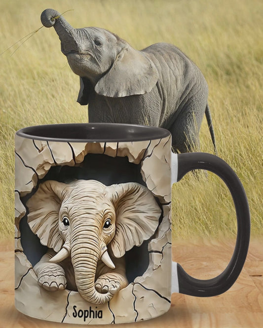 Mug personnalisé « Love Elephant » avec motif éléphant