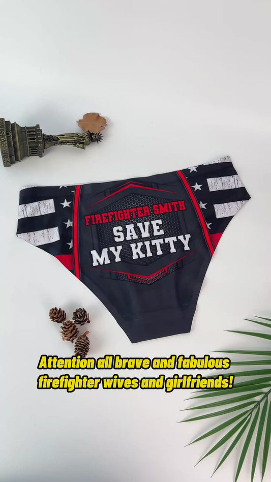 Pompier Sauve mon Chat - Culottes personnalisées pour femmes pompières