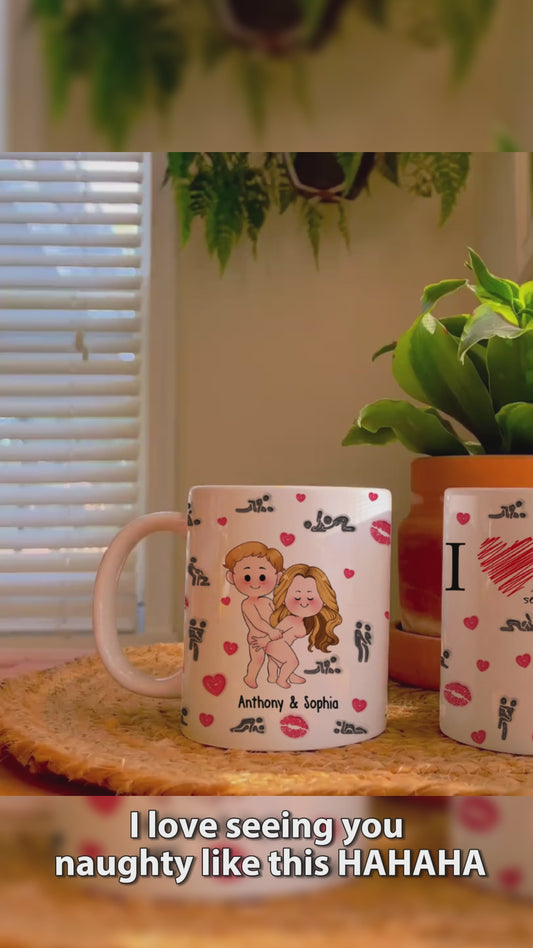I Love Seeing You Naughty - Personalized Couple Mug