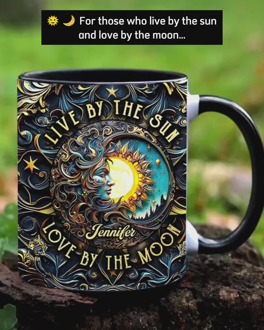 Vivre au rythme du soleil, aimer au rythme de la lune - Mug personnalisé style hippie