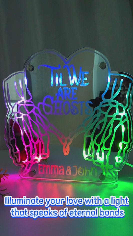 Til We Are Ghosts - Personalized Couple Mirror Light