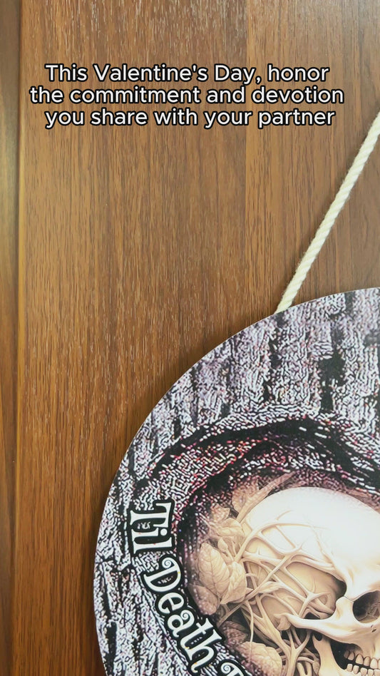 Til Death Do Us Part - Personalized Couple Round Wood Sign