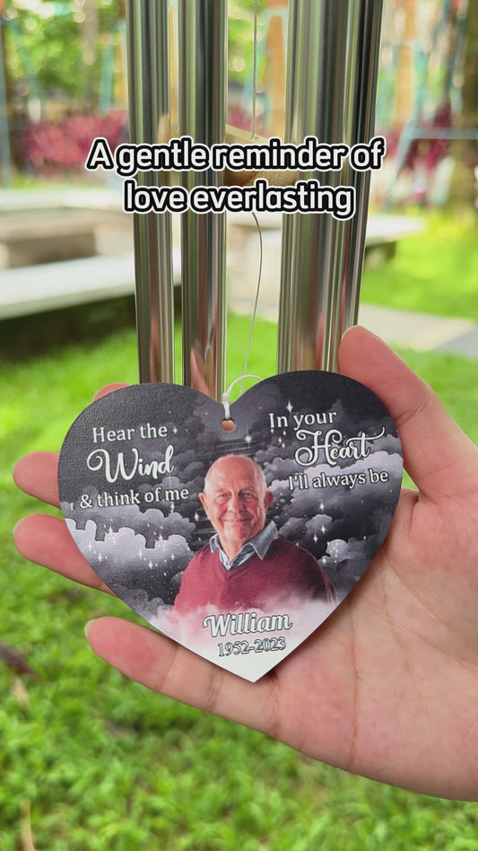 Hear The Wind And Think Of Me - Personalized Memorial Wind Chime