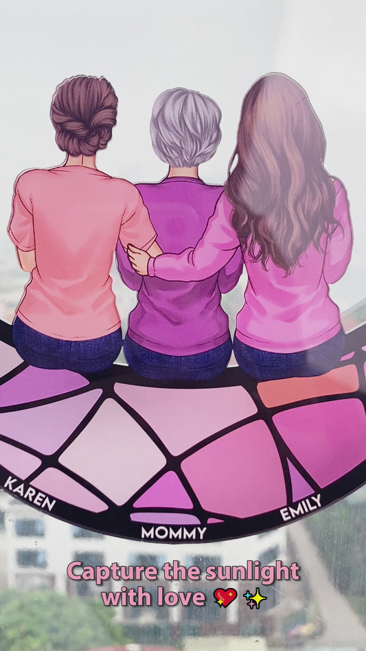 I Love You Mom - Personalized Mother Window Hanging Suncatcher Ornament