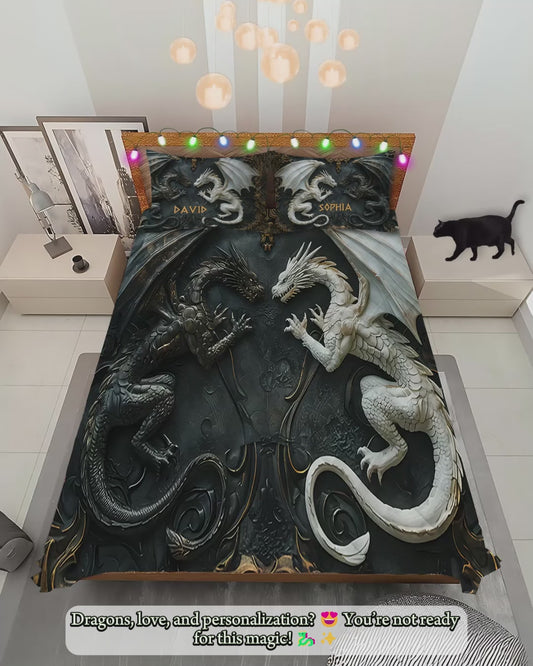 Liebe Drachen – Personalisiertes Drachen-Bettwäscheset