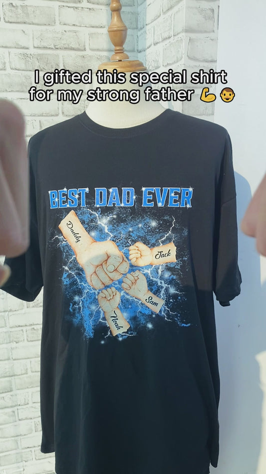 Bootleg Father & Kids Fist Bump - Personalized Father T-shirt And Hoodie