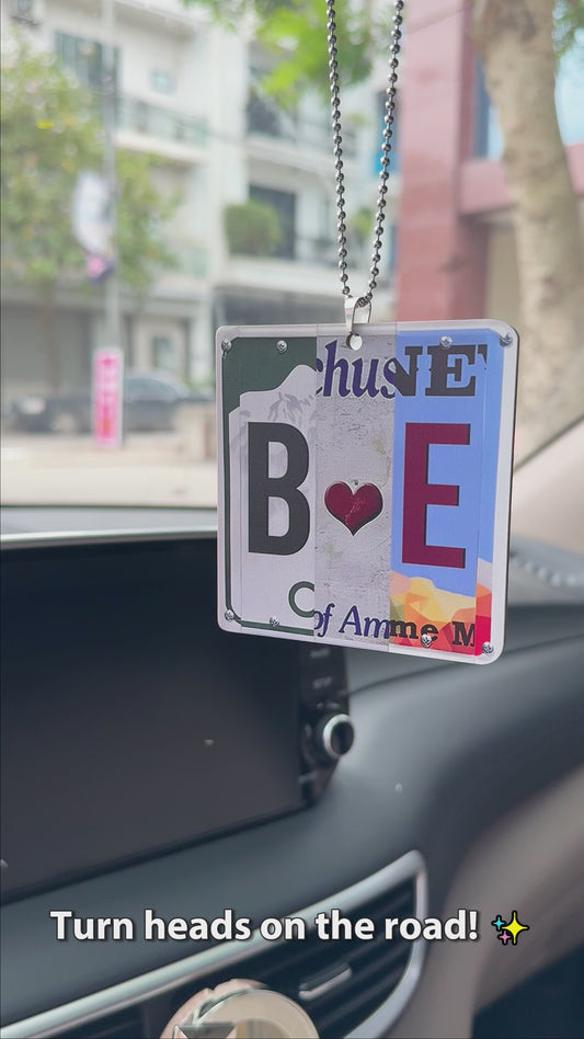 Any Letter Liscense PLate - Personalized Couple Car Ornament
